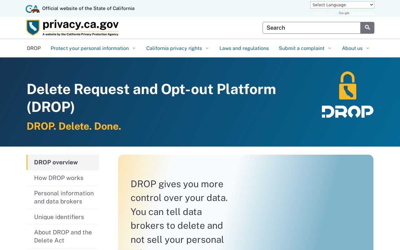 Santa Maria neighbors view of California data deletion protections