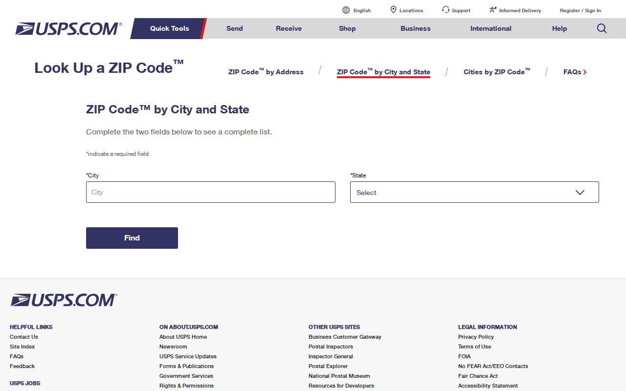 Santa Maria ZIP code directory view of the USPS city and state lookup